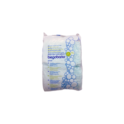 Paquete de 24 esponjas Begobaño con jabón incorporado  para la higiene diaria listas para usar.