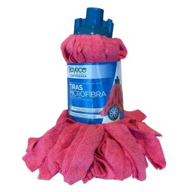 Fregona profesional de tiras microfibra Bayeco Cuatrogasa color rojo, máxima absorción y limpieza eficaz en todo tipo de suelos.