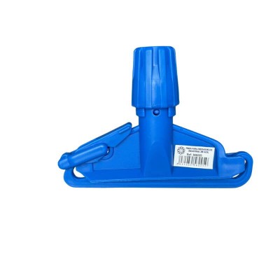 Pinza de fregona industrial azul – Vista frontal para limpieza profesional.