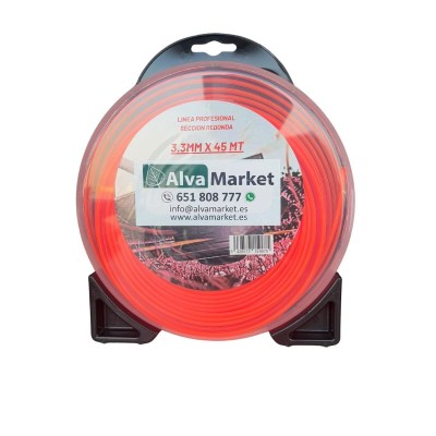 Hilo de desbrozadora redondo de 3,3 mm y 45 metros en blíster  AlvaMarket