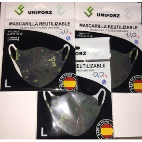 Mascarilla Reutilizable Uniforz UNE-0065 Fabricación Camuflaje Talla L