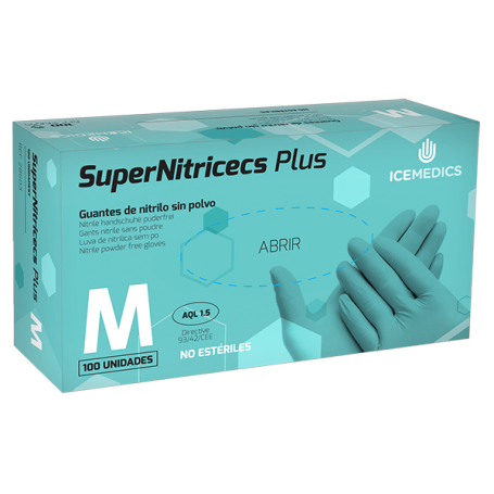 Guantes de Nitrilo sin polvo Violeta Supernitricecs Plus Icemedics 5 grs. (100 uds)
