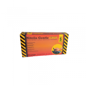 Guantes de Nitrilo sin polvo Naranja Gentle Grip Rubberex 8,5 grs. (50 uds)